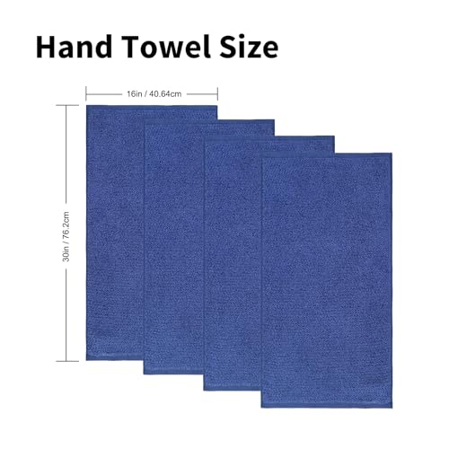 Everplush 4-Piece Premium Hand Towel Sets: Super-Soft, Highly Absorbent & Quick Drying Bathroom Towels – Versatile for Hotel, Bathroom, Shower, Spa, 16x30 Inches(Navy, 16" x 30") - color: Navy