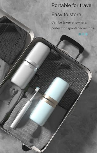Toothbrush Travel Case Portable Travel Toothbrush Holder, Large Travel Toothbrush Cup for School, Camping, Business Trip, Bathroom, Cruise (Light Blue) - color: Light Blue