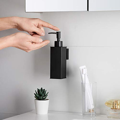 BGL Soap Dispenser Stainless Steel 304 Wall Mount Black Liquid and Soap Dispenser for Kitchen and Bathroom - color: Black