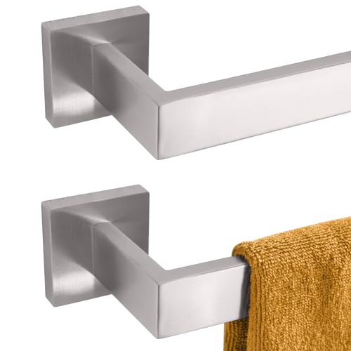 KOKOSIRI 24-Inch Single Towel Bar, Bathroom Kitchen Towel Holder, Wall Mounted Stainless Steel Towel Rack 2 Pack, Brushed Nickel, B4003BR-L24-P2 - color: Brushed Steel, size: 24-Inch (2 Pack)