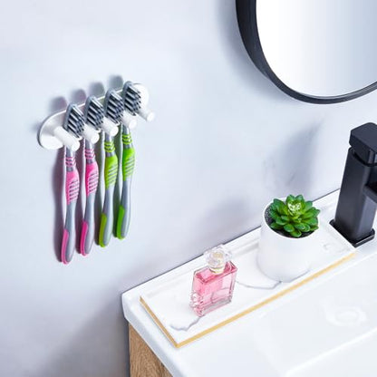 Electric Toothbrush Head Holder, Toothbrush Holders Wall Mounted, Adhesive Tooth Brush Head Holder Organiser, Electric Toothbrushs Holder, Shower Tooth Brushing Holder (White, Large) - color: White, size: Large