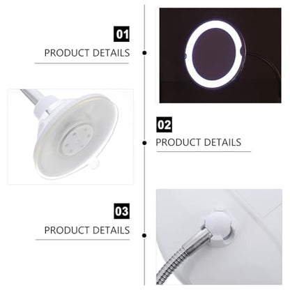 Rotating Magnifying Vanity Mirror with Suction Cup 10X Magnification LED Lighted Makeup Mirror for Bathroom and Travel Use