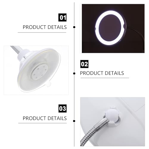 Rotating 360° LED Magnifying Makeup Mirror with 10x Suction Cup Vanity Mirror for Bathroom and Travel