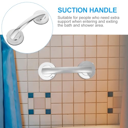 Amosfun Suction Grab Bar for Bathtubs and Showers Bathroom Bath Handrails Easy Install Suction Cup Door Handle 7.71 x 2.36 x 1.96 Inch