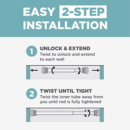 Zenna Home Tension Shower Curtain Rod, Rust Proof Metal Bathroom Shower Rod, Adjustable Curtain Rod with No Drill Easy Install, 48 - 76 Inches, Chrome - color: Chrome, size: 48" to 76" (Standard Size)