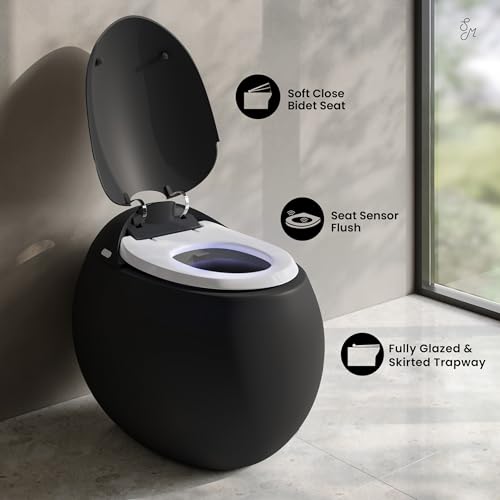 Swiss Madison Plaisir Smart One-Piece 1.28 GPF Single Flush Toilet in Matte Black - color: Black