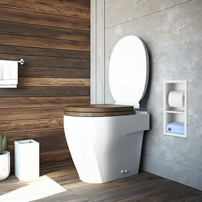 Recessed Toilet Paper Holder 304 Stainless Steel Tissue Paper Holder Bathroom Storage in Wall Tissue Toilet Roll Wall Space Saving Restroom Napkin Frame, White
