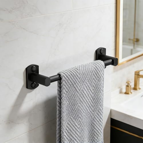 Black Towel Bar, Hand Towel Rack for Bathroom Wall Mounted Towel Hanger, Kitchen Bath Towel Holder, Toilet Towel Rod,12 Inch - size: 12 Inch Single Bar