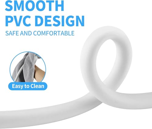 Shower Hose 79-Inch PVC White Handheld Shower Head Hose - Explosion Proof, Anti-Tangle Flexible Hose for Bathing, Pet Cleaning, and Toilet Cleaning rv shower head with hose - color: White, size: 79 Inches