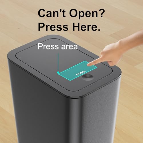 N. NETDOT 3 Pack 10 Liter Small Trash Can with lid, 2.6 Gallon,Garbage Can Slim Trash Bin Waste Basket for Bathroom,Kitchen,Bedroom,Living Room,Office,Laundry - Black - color: Black, size: 3 X 2.6 Gal