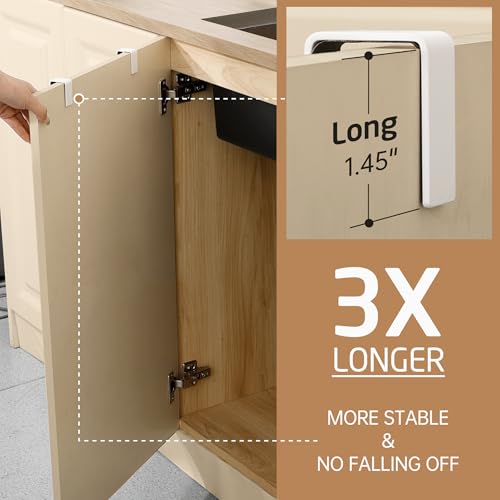 KES Over Cabinet Door Towel Bar Fit 1" Thick, Kitchen Towel Holder, White | Anti-Wobble Stable Fit, Scratchproof, Kitchen Towel Rack for Dish Hand Towels, Cabinet Towel Holder, 2 Pack, KTH500S26-WH-P2 - color: White