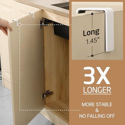 KES Over Cabinet Door Towel Bar Fit 1" Thick, Kitchen Towel Holder, White | Anti-Wobble Stable Fit, Scratchproof, Kitchen Towel Rack for Dish Hand Towels, Cabinet Towel Holder, 2 Pack, KTH500S26-WH-P2 - color: White