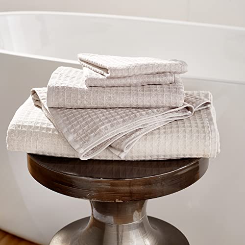 UCHINO Waffle Twist Cotton Washcloth Absorbent Quick Dry 13 x 13 1Pc Linen - color: Linen, size: Wash Cloth