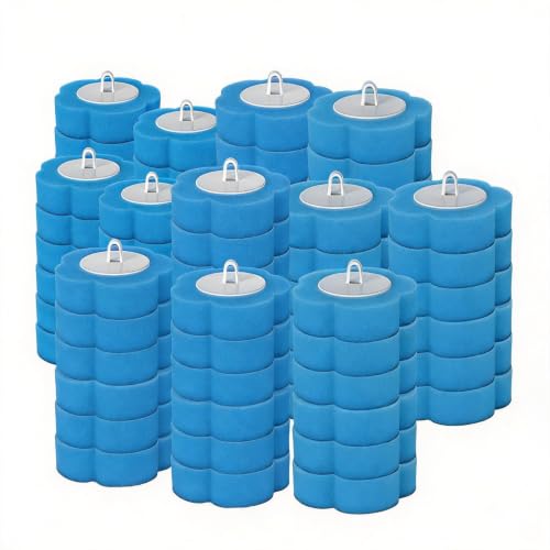 72 Count Toilet Bowl Wand Refills | Compatible KIRIKIT wand (B0DZHDFSK3,B0GY1JXDBG),Built-in cleaner, click-discard, stick-on, no-wash sinks/tiles - color: Blue-72 Refills