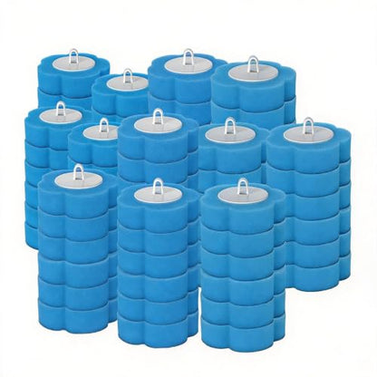 72 Count Toilet Bowl Wand Refills | Compatible KIRIKIT wand (B0DZHDFSK3,B0GY1JXDBG),Built-in cleaner, click-discard, stick-on, no-wash sinks/tiles - color: Blue-72 Refills