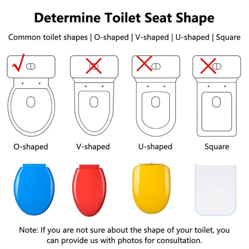 Toilet Seat with Quick Release for Easy Clean, 18.5" Standard Toilet Seats,Slow Close Detachable Bathroom Accessories Fits All Regular Toilet Bowls Pp Material, (Yellow) - color: Yellow