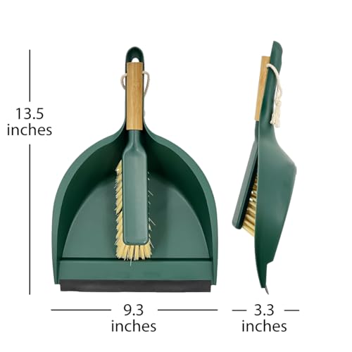 Pine-Sol Scrub Brush Cleaning Tool Set - Heavy Duty Brushes with Bamboo Handles, Dustpan, Shower Squeegee - Dishwashing, Kitchen, and Bathroom Cleaning Supplies, 6 Pieces - size: 6 Piece Set