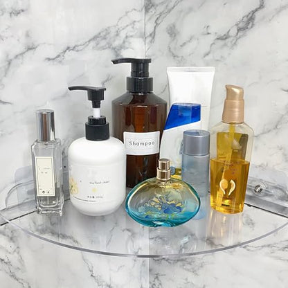 Acrylic Corner Shower Shelves, Adhesive Bathroom Shower Caddy, Wall Mounted Bathroom Organizer for Home Decor,Clear Shower Shelf,No Drilling