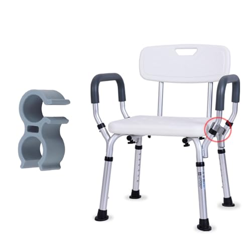 2 Pack Shower Chair Shower Head Holder Handheld Shower Clip Tube Clamp Bracket for Inside Shower Bath Chair Tub Transfer Bench Shower Stool Shower Seat Bathtub Chair Bath Seat