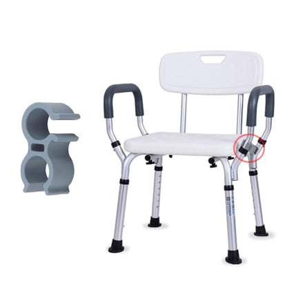 2 Pack Shower Chair Shower Head Holder Handheld Shower Clip Tube Clamp Bracket for Inside Shower Bath Chair Tub Transfer Bench Shower Stool Shower Seat Bathtub Chair Bath Seat