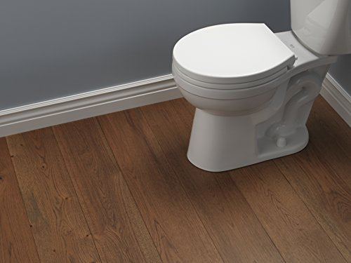 Delta Faucet Morgan Round Front Slow-Close White Toilet Seat with Non-Slip Seat Bumpers, White 801903-WH