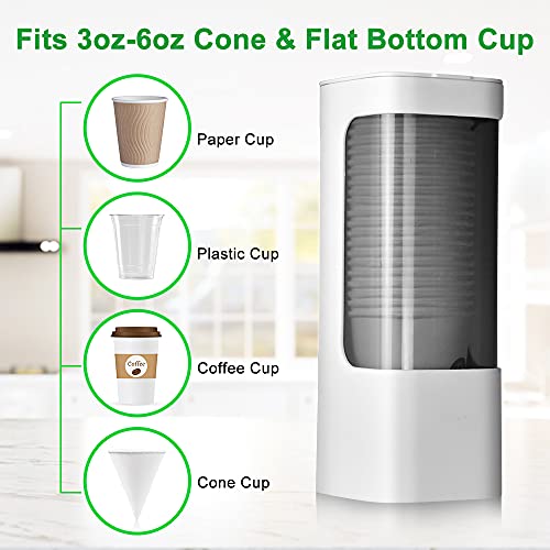 Cup Dispenser Wall Mounted Bathroom Cup Holder, 3oz-5oz Disposable Paper Cup Plastic Cup Dispenser, Water Cooler Dispenser Cup Holder with Paste Plate for Home Office Hospital Gym - color: Gray