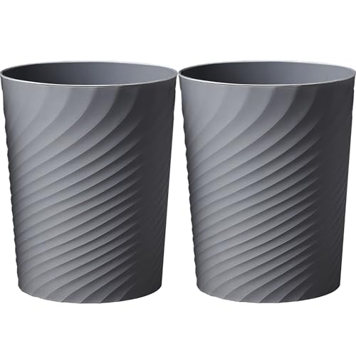 Small Bathroom Trash Can 1.8 Gallon Garbage Can Waste Basket Recycling Bin for Dorm Bedroom Office Kitchen,2 Pack Grey - color: Grey
