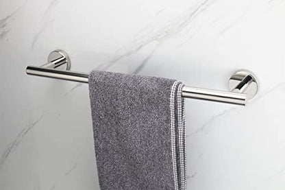 TocTen Bath Towel Bar - Thicken SUS304 Stainless Steel Bathroom Towel Holder, Towel Rod for Bathroom Heavy Duty Wall Mounted Towel Rack Hanger (16IN, Chrome) - color: Chrome, size: 16IN