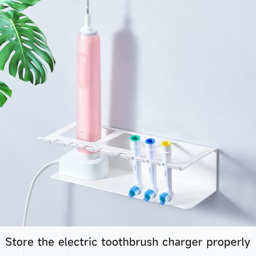 Electric Toothbrush Head Holders, Electric Toothbrush Holders Wall Mounted, Shower Electric Head Holder, Toothbrush and Toothpaste Holder, Tooth Brushing Holder for Bathroom (White, Large) - color: White, size: Large