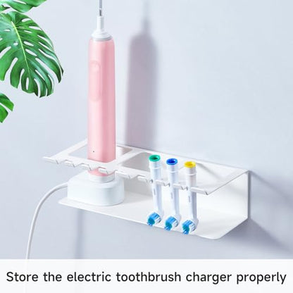 Electric Toothbrush Head Holders, Electric Toothbrush Holders Wall Mounted, Shower Electric Head Holder, Toothbrush and Toothpaste Holder, Tooth Brushing Holder for Bathroom (White, Large) - color: White, size: Large