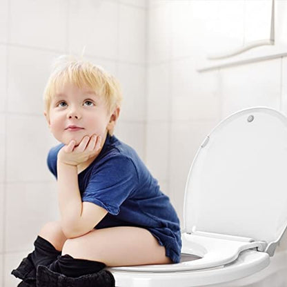 Toddler Toilet Seat Round with Toilet Seat Cover – Potty Training Toilets for Boys and Girls, Family Bathroom PP Toilet Seats with Child Seat, Biscuit - color: Biscuit, size: Round