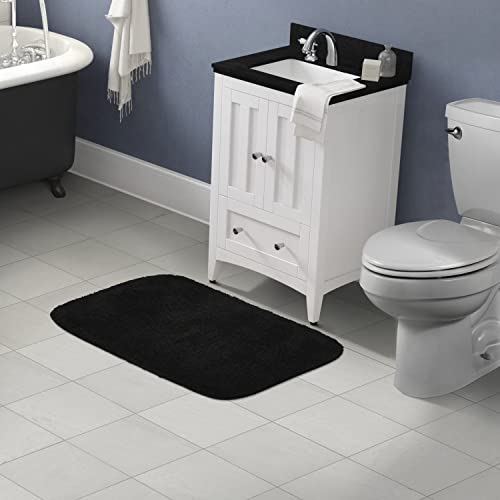 Garland Rug Traditional Bath Rug, 24-Inch by 40-Inch, Black - color: Black, size: 2' x 3'4" (Rectangular)