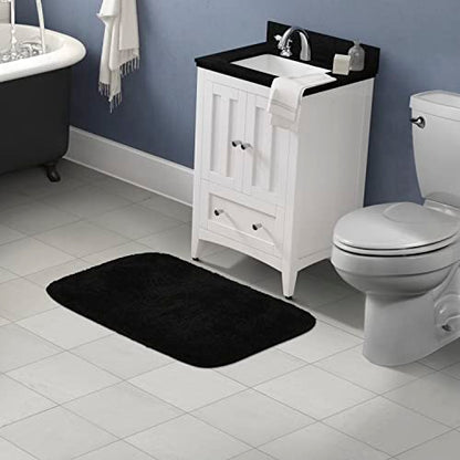 Garland Rug Traditional Bath Rug, 24-Inch by 40-Inch, Black - color: Black, size: 2' x 3'4" (Rectangular)