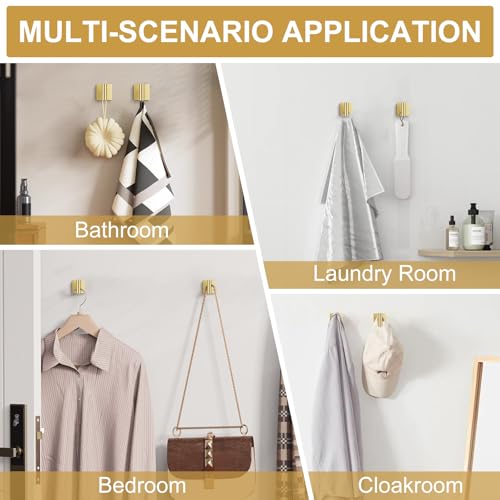 Brushed Gold Bathroom Hardware Towel Bar Set, 5 Pieces Double Dase Toilet Paper Holder Towel Holder Set, 23.6 Inch Stainless Steel Towel Rack for Bathroom Wall Mount - color: Brushed Gold, size: 5pieces B
