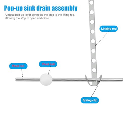 2pcs Lavatory Pop-Up Drain Center Piece Assembly for Danco & Price Pfister | Bathroom Sink Pivot Ball Rod Stopper Replacement Sink Drain Parts for Danco 34807 & Price Pfister PS2673 PS469 PSB327