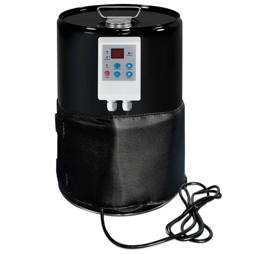 5 Gallon Bucket Heater Pro Kit - 800W 120V Drum Heating Blanket with 0-212℉ Adjustable Thermostat & 24H Timer, FCC/UL Certified Insulated Metal Barrel Heater for Propane Tanks, Industrial Barrels - size: 7.75X33.5 in