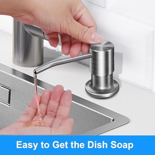 Soap Dispenser Kitchen Sink, Sink Soap Dispenser, 47" Extension Tube kit, Dish Soap Dispenser Pump, No Need More Refills (Brushed Nickel) - color: Brushed Nickel