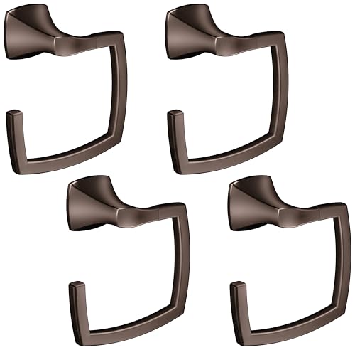 Moen YB5186ORB Voss Collection Bathroom Hand Towel Ring, Oil-Rubbed Bronze (Pack of 4) - color: Oil Rubbed Bronze, size: 11.61 x 2.83 x 6.81 inches (Pack of 4)