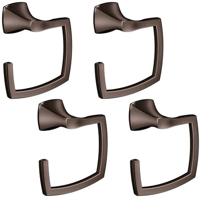 Moen YB5186ORB Voss Collection Bathroom Hand Towel Ring, Oil-Rubbed Bronze (Pack of 4) - color: Oil Rubbed Bronze, size: 11.61 x 2.83 x 6.81 inches (Pack of 4)