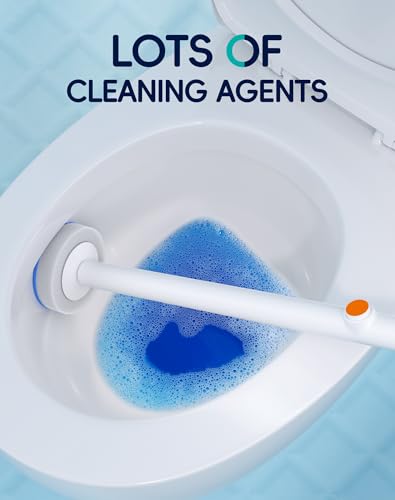 Disposable Toilet Cleaning System - Toilet Brush Kit with 36 High-Performance Refills, Wall Mounted Toilet Brush and Holder for Deep Cleaning Bathroom (Toilet Brush+18 Refills)