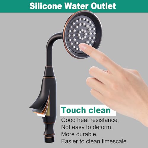 Brass Shower Slide Bar with Handheld Shower Head, Adjustable Height Wall-mounted Retro Hand Shower Head Holder with 59 inch Hose for Bathroom, Oil Rubbed Bronze - color: Oil Rubbed Bronze