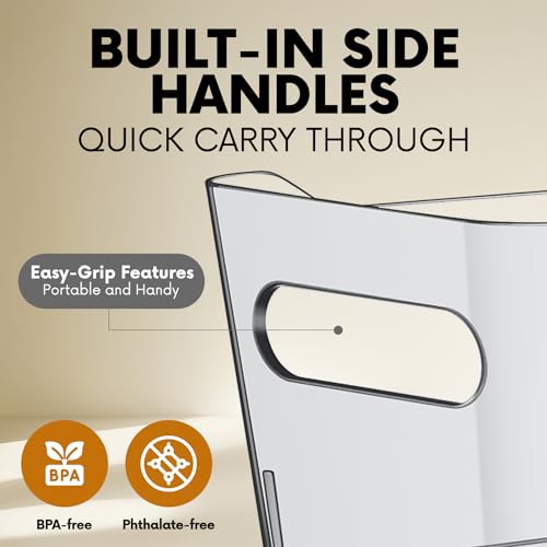 CONTROL KITCHEN Small Clear Plastic Storage Bins, Perfect for Organization or Pantry and, Fridge Organizer, Cabinet Organizers - size: Small