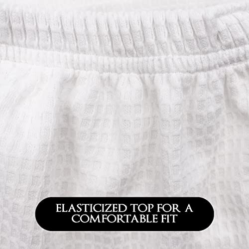 Canyon Rose Waffle Weave Long Spa Wrap, One Size, White | Luxurious Waffle Knit Body Wrap, Generous Length, Elasticized Top with Touch-and-Close Fastener, Machine Washable - color: White