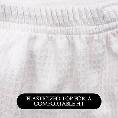 Canyon Rose Waffle Weave Long Spa Wrap, One Size, White | Luxurious Waffle Knit Body Wrap, Generous Length, Elasticized Top with Touch-and-Close Fastener, Machine Washable - color: White