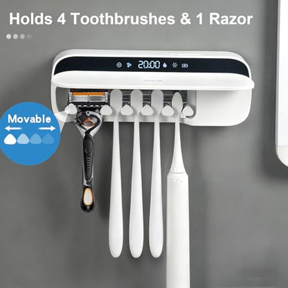 iHave Toothbrush Sanitizer Holder Wall Mounted UVC Tube 5 Slots for Family | 1 - color: White