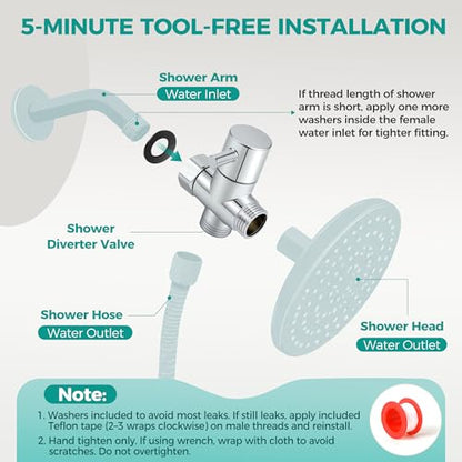 3 Way G1/2 Shower Diverter Valve, Solid Metal Shower Head Splitter | Premium Shower Arm Diverter for Handheld Shower Head, Fixed Spray Head, Rainfall Showerheads, Easy To Install, Chrome