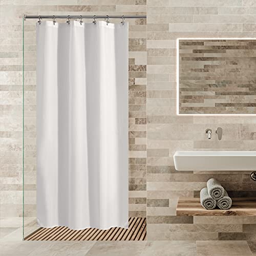ALYVIA SPRING Stall Waterproof Fabric Shower Curtain or Liner White, 36x72 | 2 Magnets, Soft Cloth & Hotel Quality, Machine Washable, Light-Weight, Stall Size - color: White, size: 36"W x 72"L (Pack of 1)