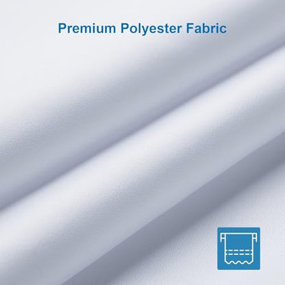 Small Stall Shower Curtain Liner Washable, 48x72 Inches, Fabric Shower Liner with 2 Bottom Stones, Narrow Waterproof RV Shower Curtain Liner, 8 Grommet Holes, Hotel Quality, White - color: White, size: 48"W x 72"L (Pack of 1)