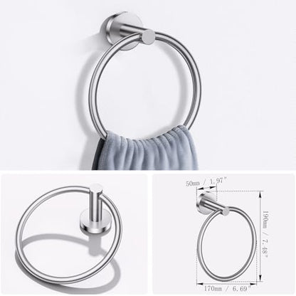 Lairuier Bathroom Hardware Set, 4-pieceTowel Holder Set Include Toilet Paper Holder,Towel Ring and 2 Towel Hooks Stainless Steel Wall Mounted Bathroom Hardware Accessories Set (Brushed Finish) - color: Brushed Nickel, size: Set A