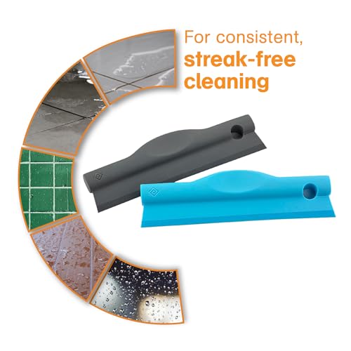 Polder Swipe Squeegee, Window Cleaner with Silicone Blade, Shower Squeegee with Flexible Handle, Ideal for Car, Kitchen, Bathroom, Shower Mirror, and More, Cleaning Supplies, Turquoise